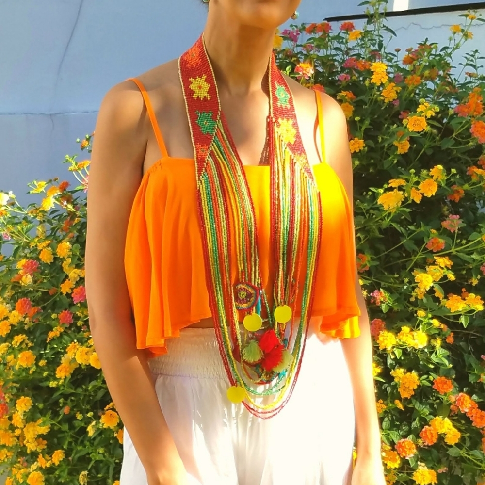 One of kind headed necklace